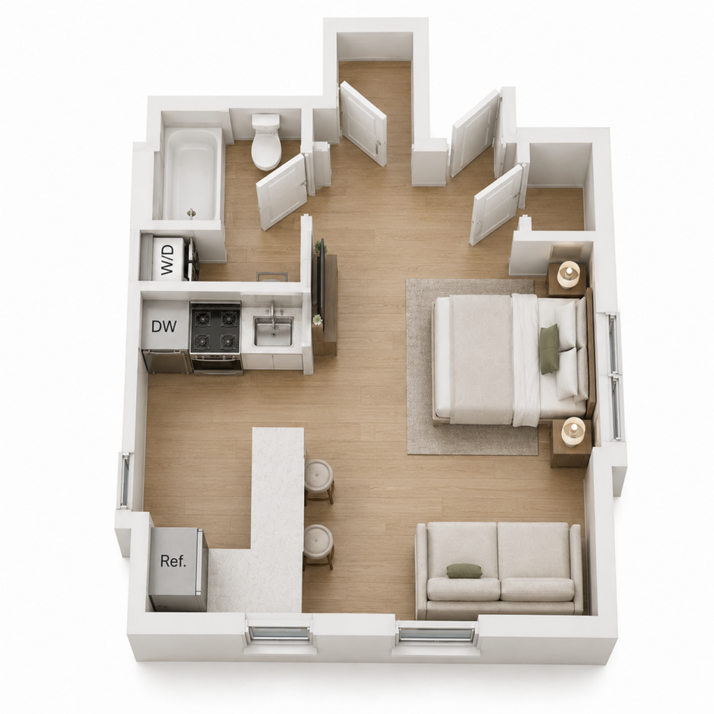 700 Stewart Ave A Baker House Residence - Ithaca student accommodation - Studio