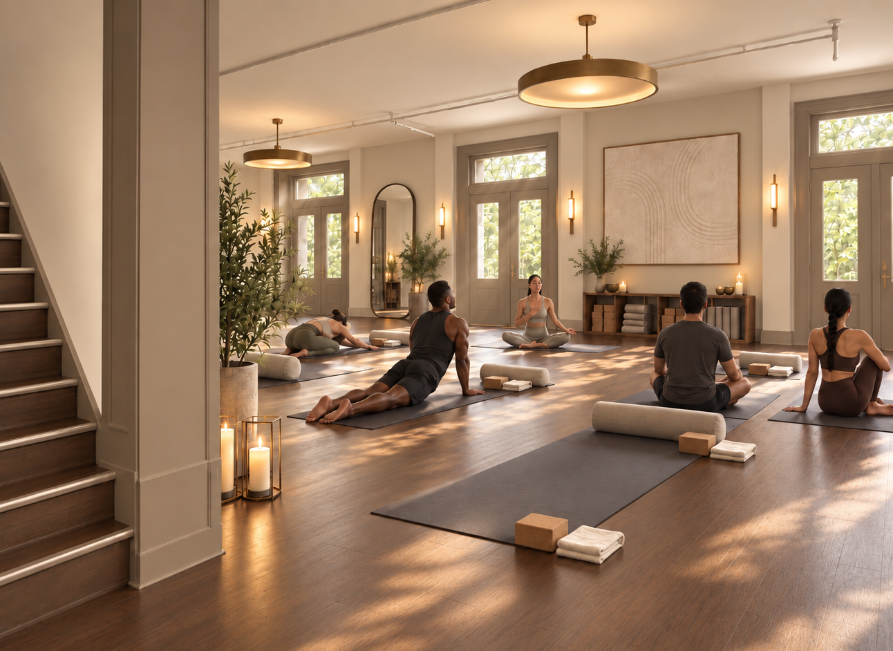 Yoga studio at Baker House's Spartan Club